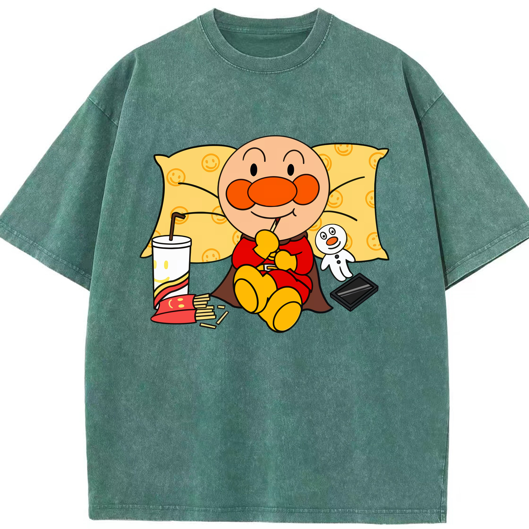 （画像用） アンパンマン Anpanman 綿100% ヴィンテージ風 半袖Tシャツ（フロントプリント）